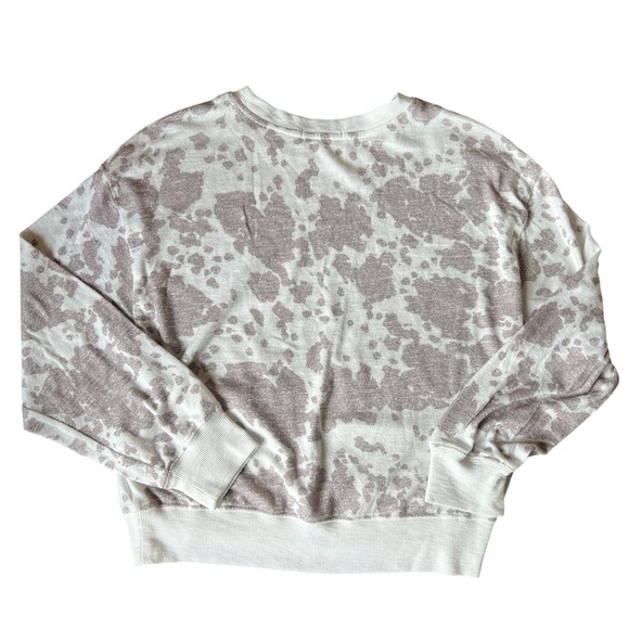 Z Supply Dawn Animal Print Crewneck Sweatshirt Mauve/Ivory Size Medium - Picture 2 of 3